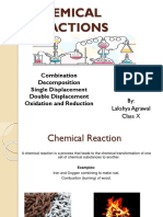 Chemical Reactions: Combination Decomposition Single Displacement Double Displacement Oxidation and Reduction