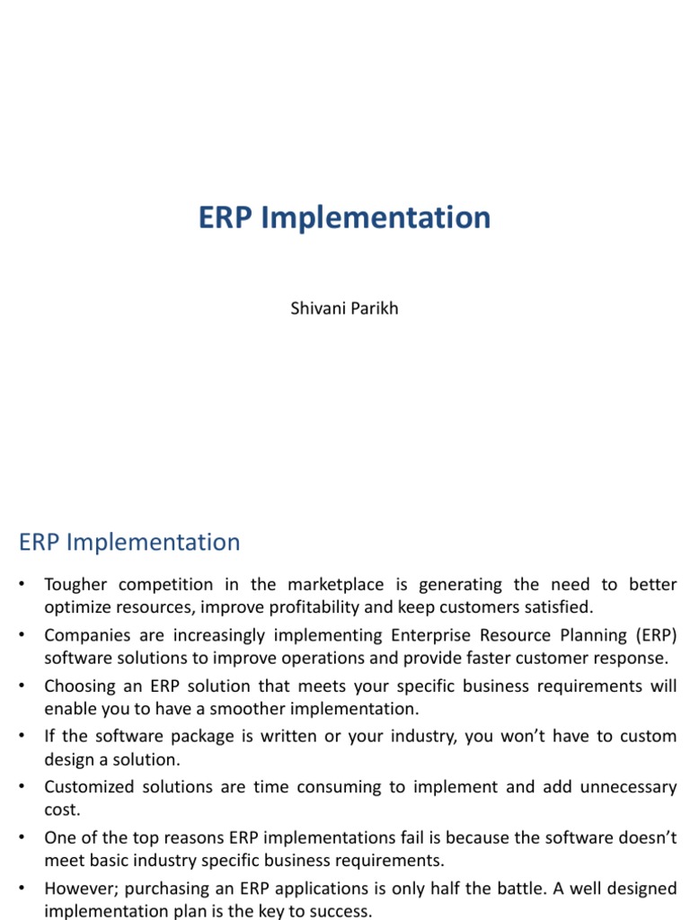 ERP Implementation | PDF | Enterprise Resource Planning | Information