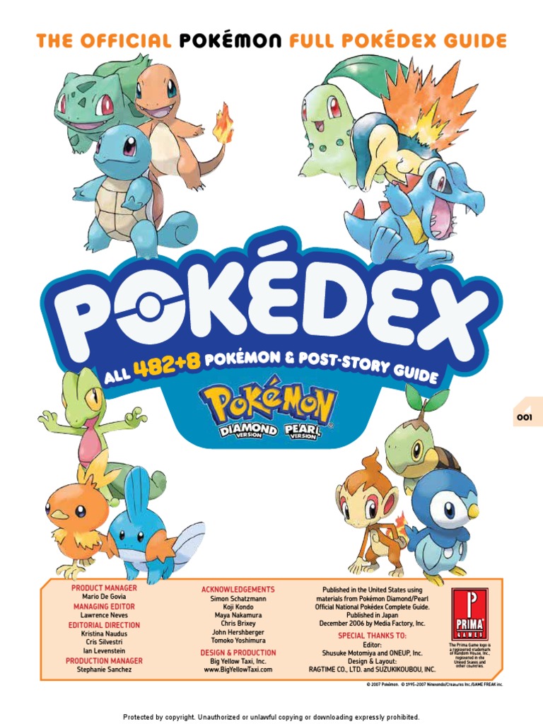 Pokémon Diamond and Pearl Pokédex Guide | PDF | Nintendo Franchises ...