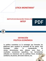 Politica Monetaria-Dinero