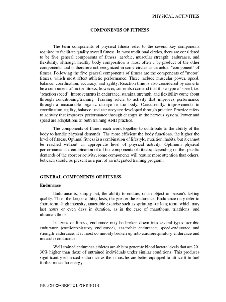 Components of Fitness | PDF | Aerobic Exercise | Physical Fitness