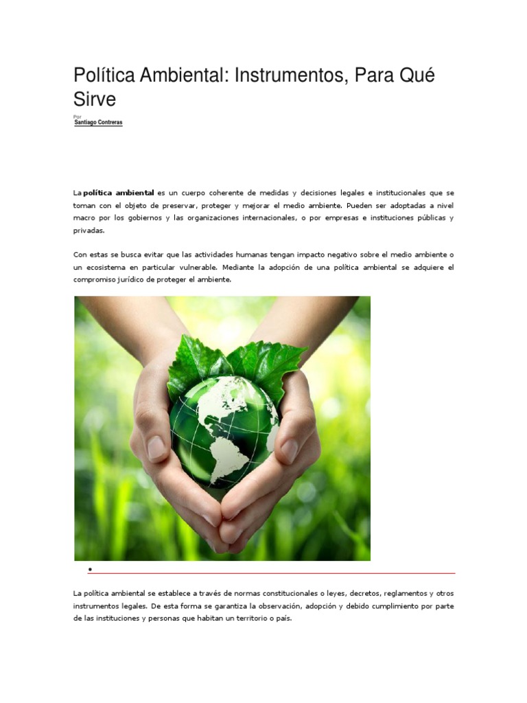 Politica Ambiental | PDF | Movimiento conservacionista | Desarrollo ...