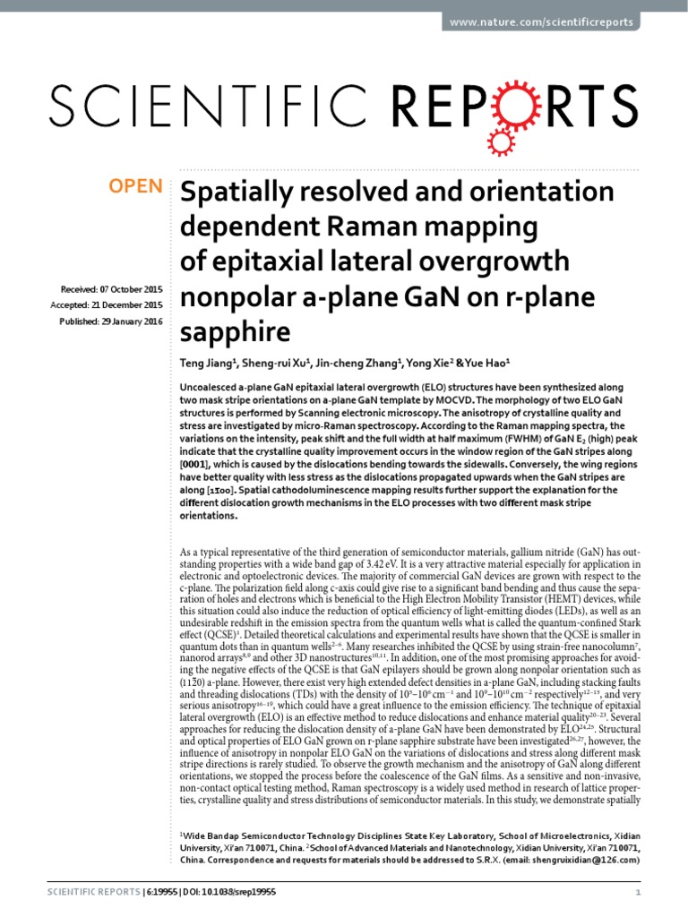 Spatially Resolved and Orientation Dependent Raman Mapping of Epitaxial ...