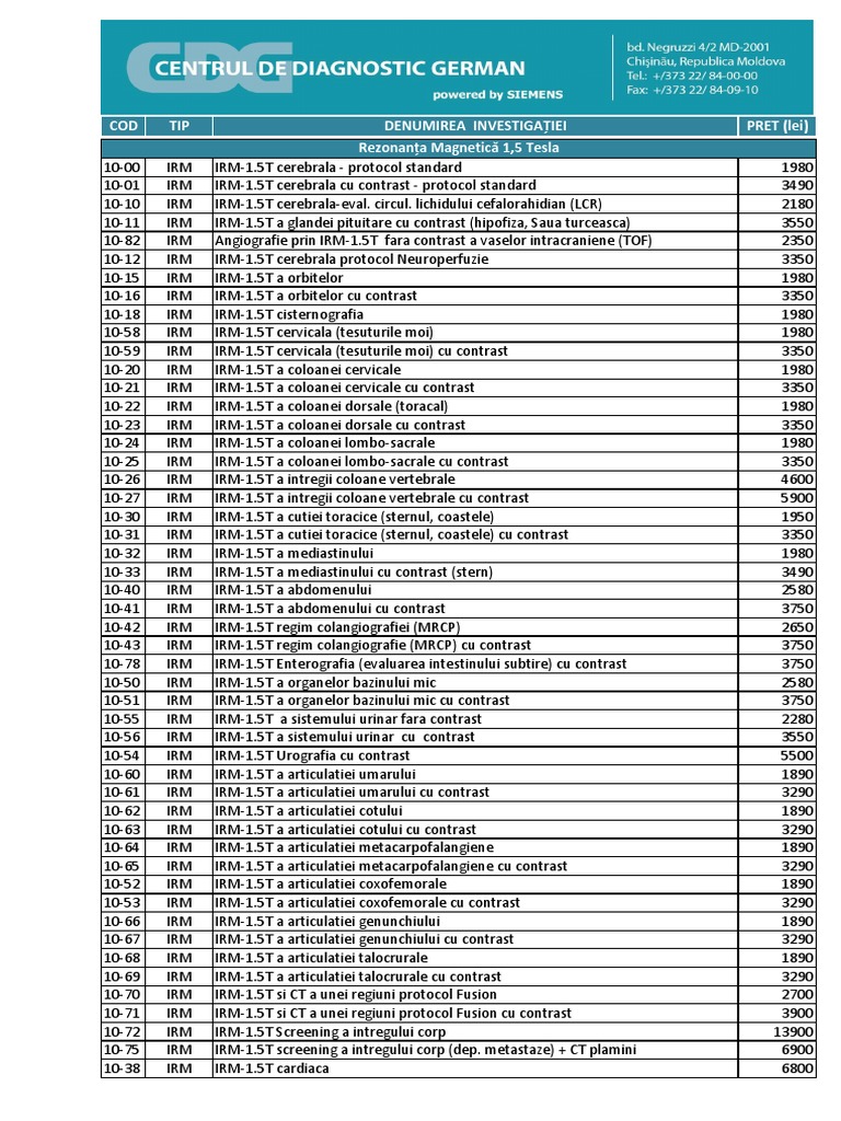CDG - Price-List | PDF