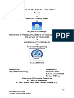 Rajasthan Technical University Kota A Industrial Training Report On