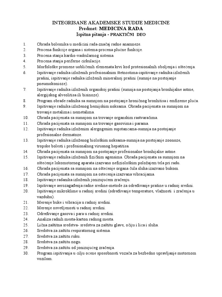 Medicina Rada M | PDF