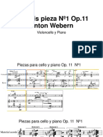 Análisis pieza cello piano Webern Op.11 No1