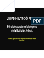 Unidad I. - Principios Anatomofisiológicos Nutrición Animal