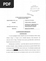 Gibson's Bakery v. Oberlin College - Opposition to Motion for Prejudgment Interest