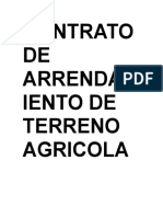 Contrato de Arrendamiento de Terreno Agricola