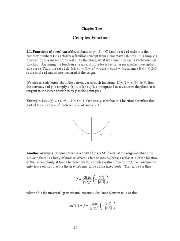 Complex Functions: Chapter Two | PDF