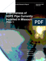 Effectiveness of HDPE Pipe Currently Installed in Missouri: (Phase 1)