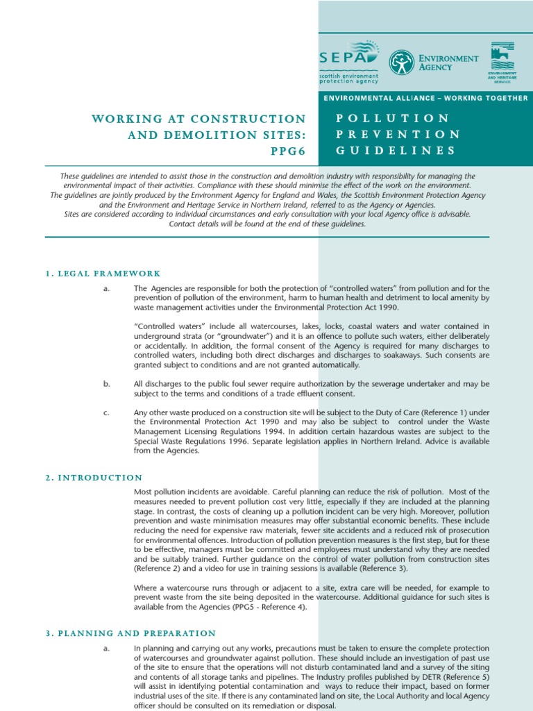 PPG6 Guidelines for Construction Sites | PDF | Waste | Waste Management