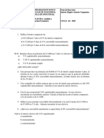 Guia de Ejercicios No. 1 Interés Simple, Compuesto, Tasa Nominal y Tasa Efectiva 03-8-15