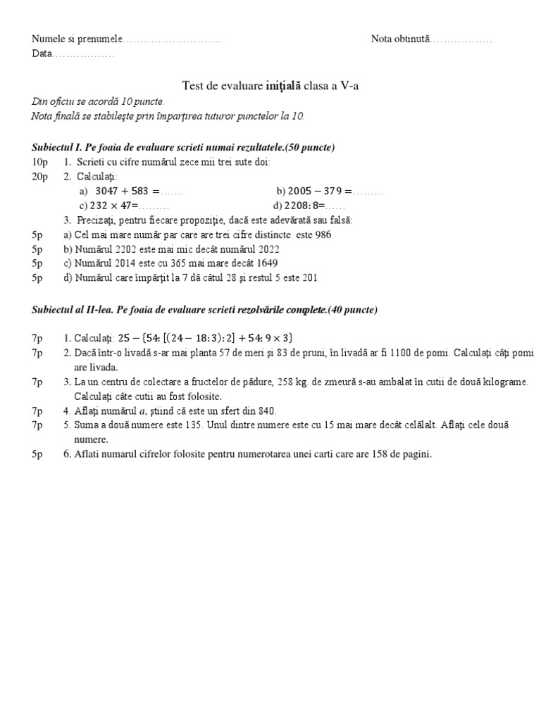 4 Test Initial V | PDF