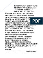 Asuhan Keperawatan Klien Yang Mengalami Pneumonia Dengan Ketidakefektifan Bersihan Jalan Nafas Di Ruang Melati Rsud DR