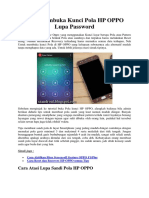 Cara Membuka Kunci Pola HP OPPO Lupa Password