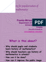 Using History For Popularization of Mathematics: Franka Miriam Brückler