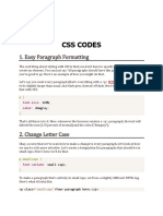 Css Codes: 1. Easy Paragraph Formatting