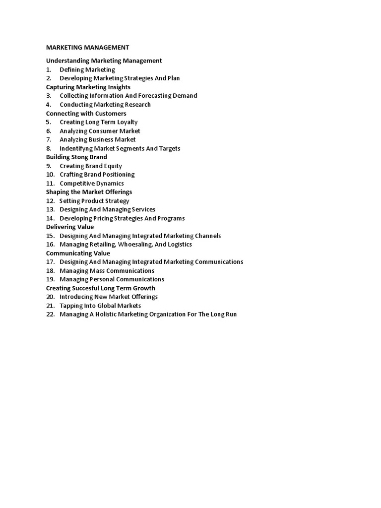 Understanding Marketing Management Essentials | PDF