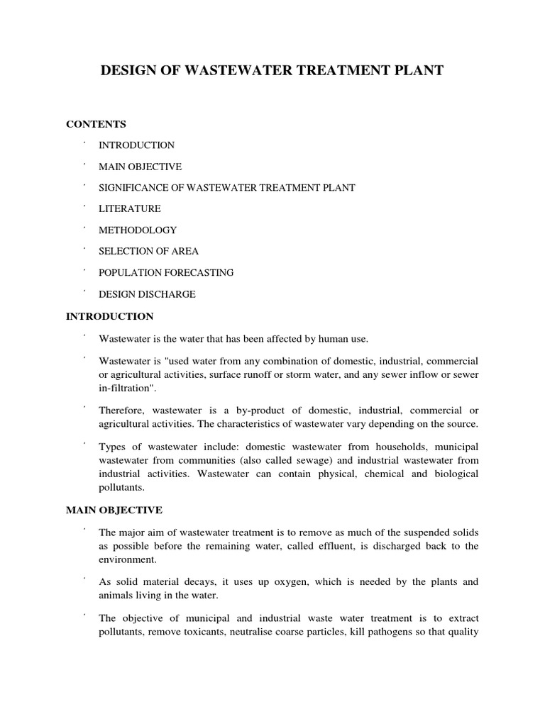 Wastewater Treatment Plant Design Guide | PDF | Wastewater | Sewage ...