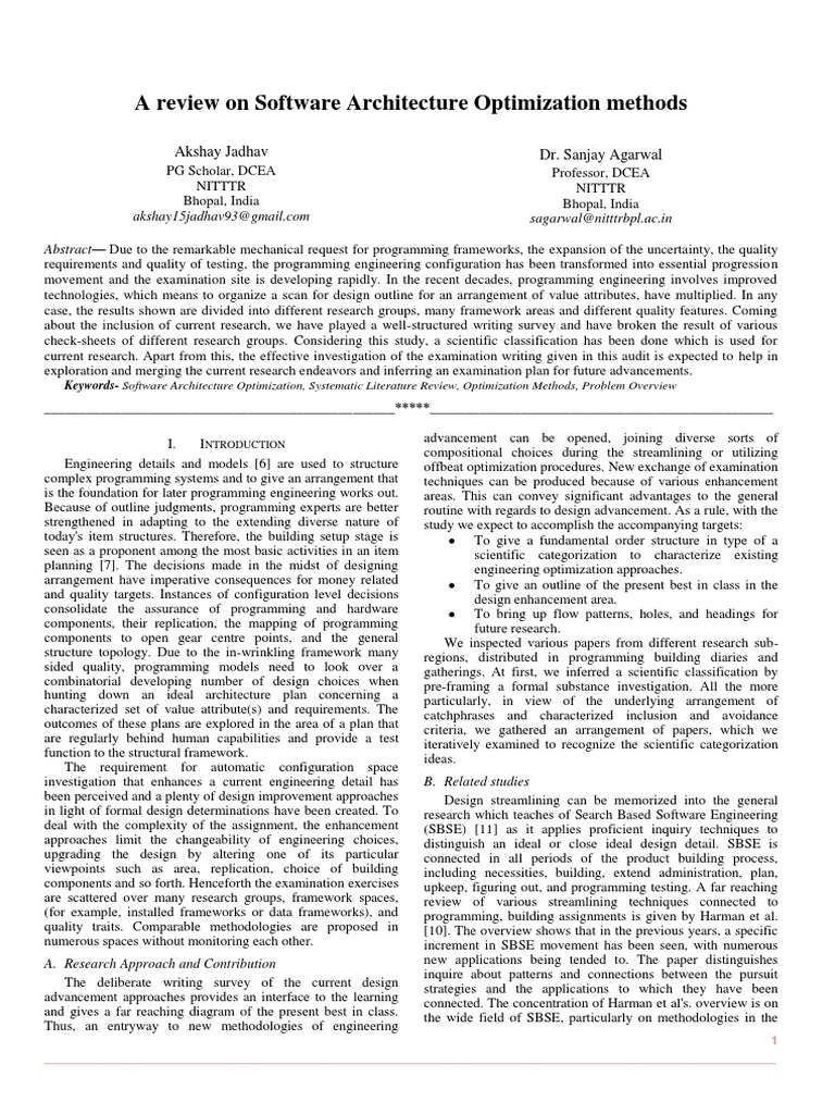 Software Architecture Optimization | PDF | Software Architecture ...