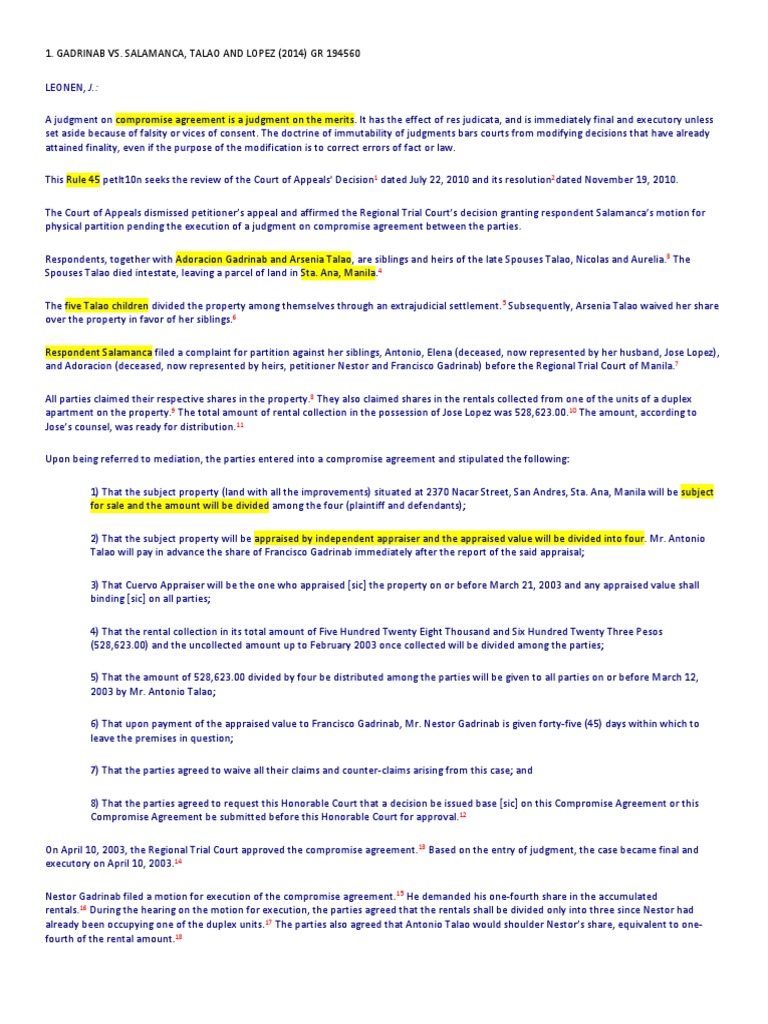 Legal Dispute Over Property Partition | PDF | Judgment (Law) | Res Judicata