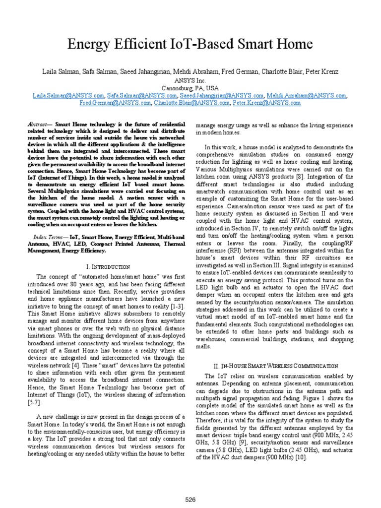 Energy Efficient IoT Smart Home Design | PDF | Internet Of Things ...