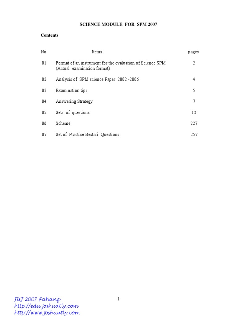 SPM 2007 Science Exam Guide | PDF | Neuron | Nervous System