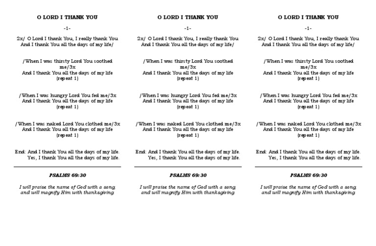 O Lord I Thank You Pdf Religious Music Christian Worship And Liturgy