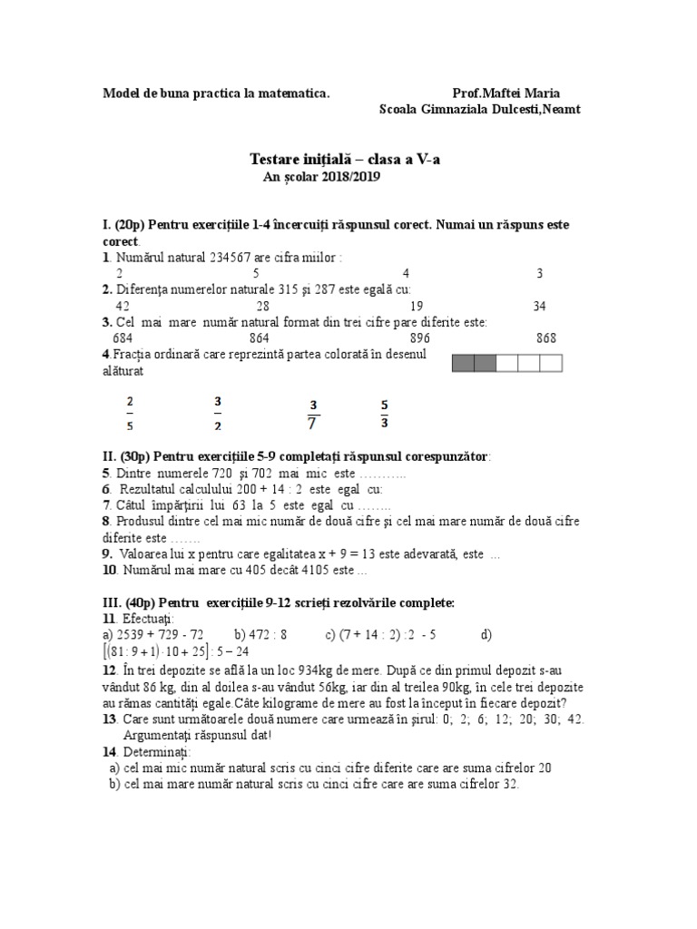 11 Test Initial V | PDF