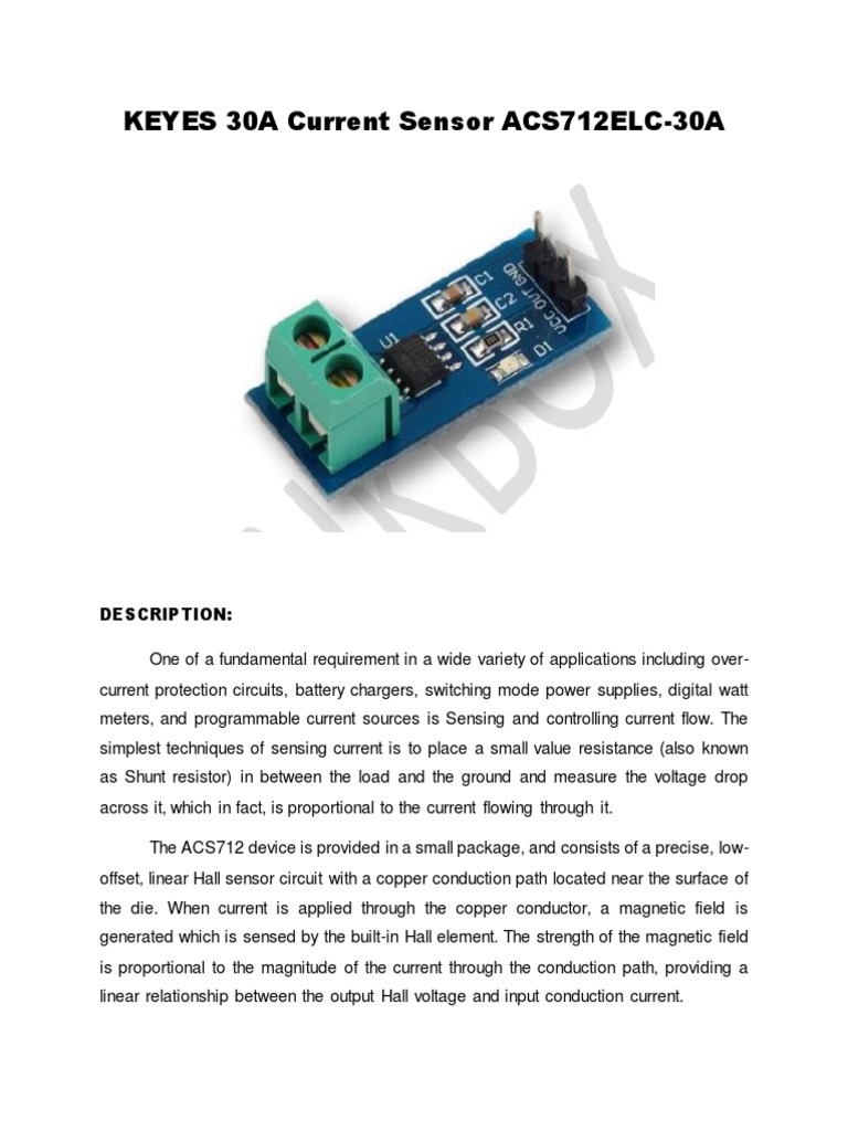 Keyes ACS712ELC-30A Current Sensor | PDF