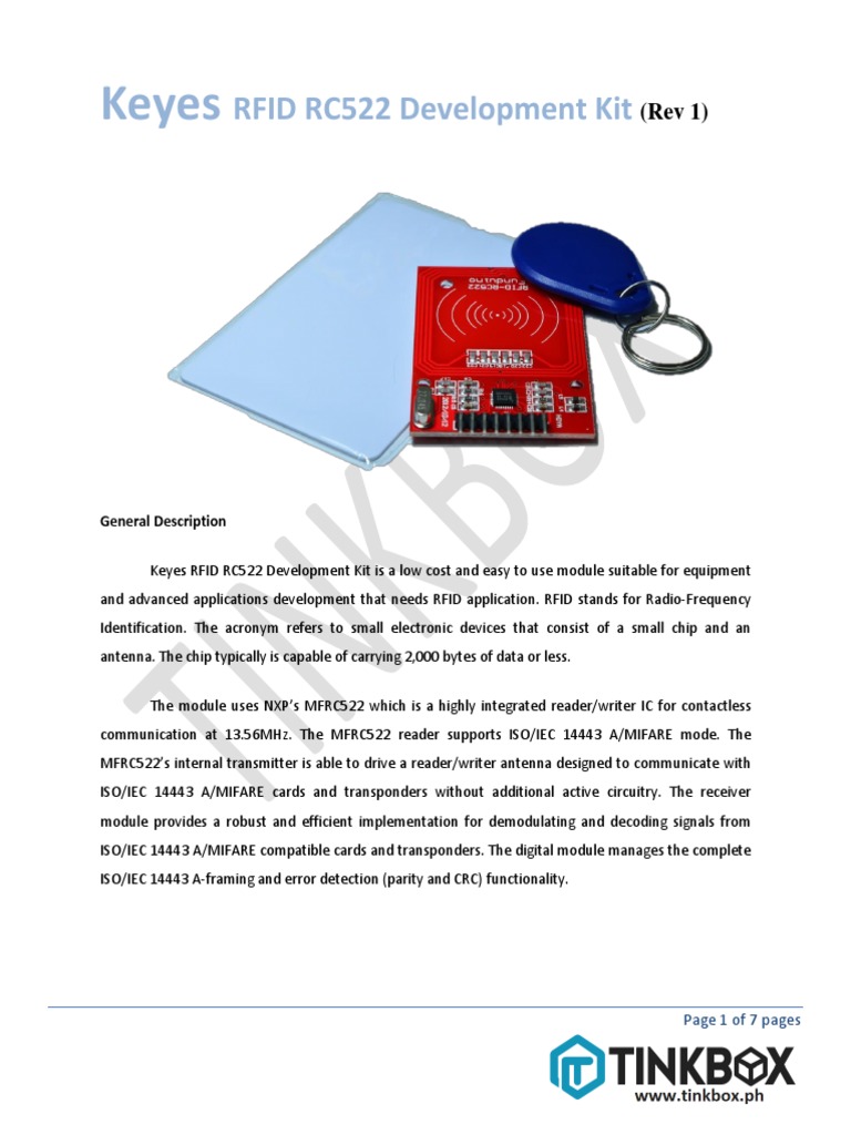An Introduction to the Keyes RFID RC522 Development Kit Circuit Diagram