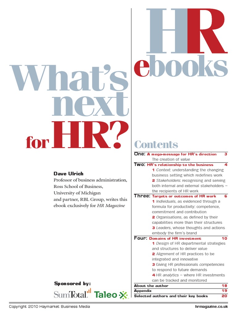 HR Ebook WhatsNext For HR1680047598 | PDF | Stakeholder (Corporate ...