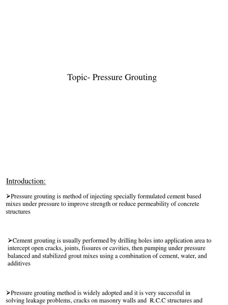 Pressure Grouting | PDF | Epoxy | Concrete