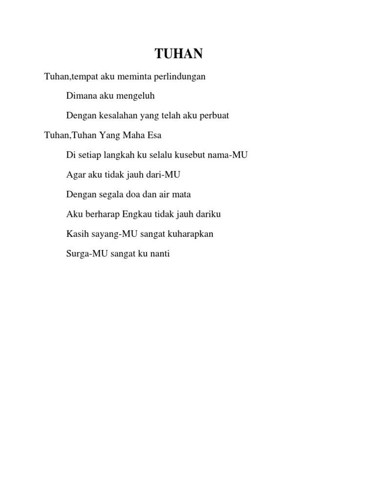 Meniti Pangkuan Tuhan - Puisi Rachel Aurelya S - Cikarang