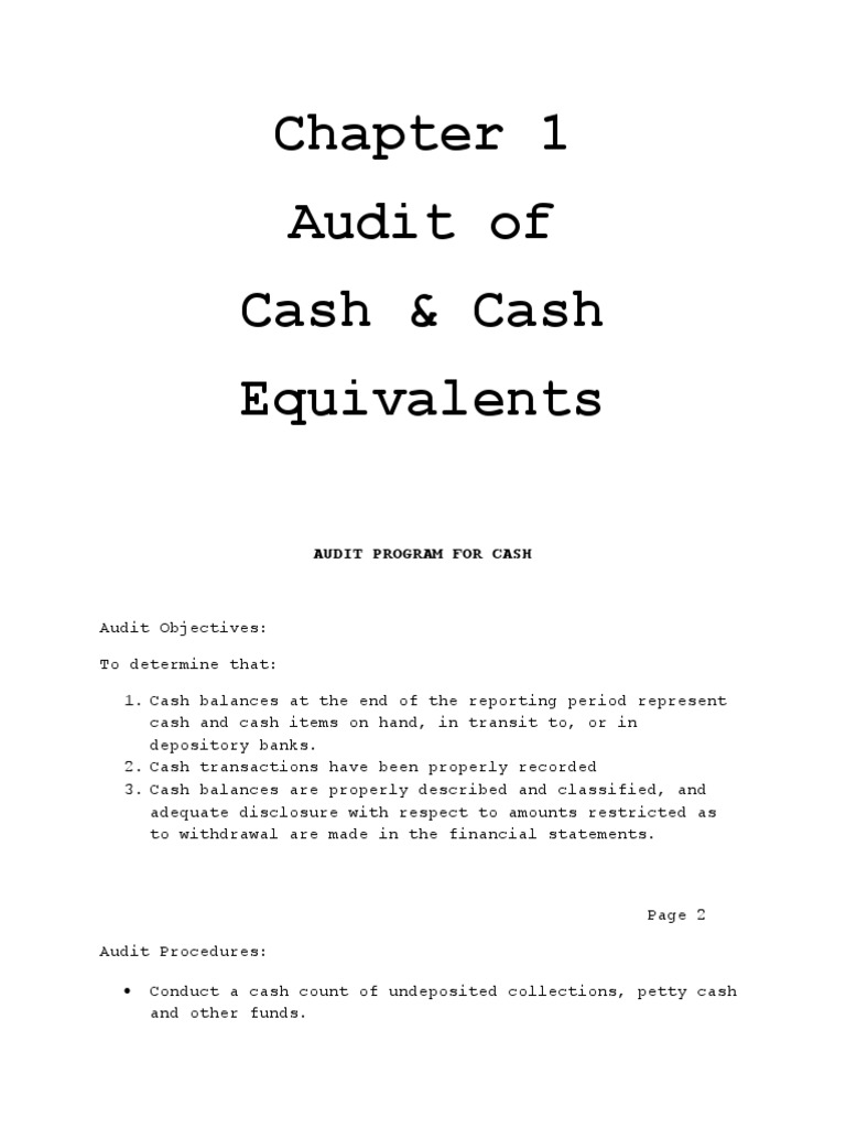 Cash Audit Procedures and Adjustments | PDF | Transaction Account ...
