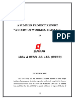 A Summer Project Report "A Study of Working Capital"