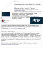 Ethambutol Dihydrochloride Formulation As Dry Powder Inhaler