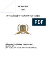 Synopsis FOR: Voice Based Attendance System