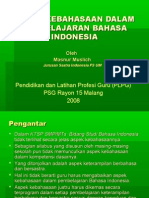 Aspek Kebahasaan Dalam Pembelajaran Bahasa Indonesia