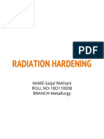 Radiation Hardening: NAME-Saijal Rekhani ROLL NO-18D110008 BRANCH-Metallurgy