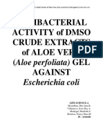 Antibacterial Activity of Dmso Crude Extracts of Aloe Vera (Aloe Perfoliata) GEL Against