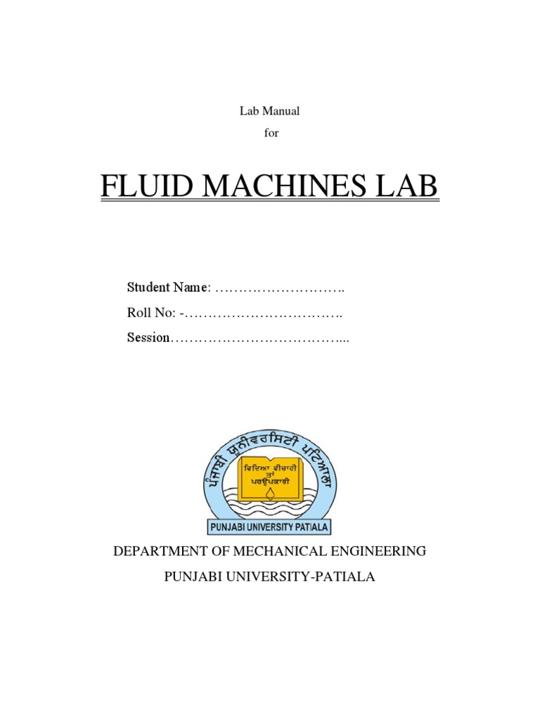 Fluid Machines Lab Manual PDF Turbine Pump