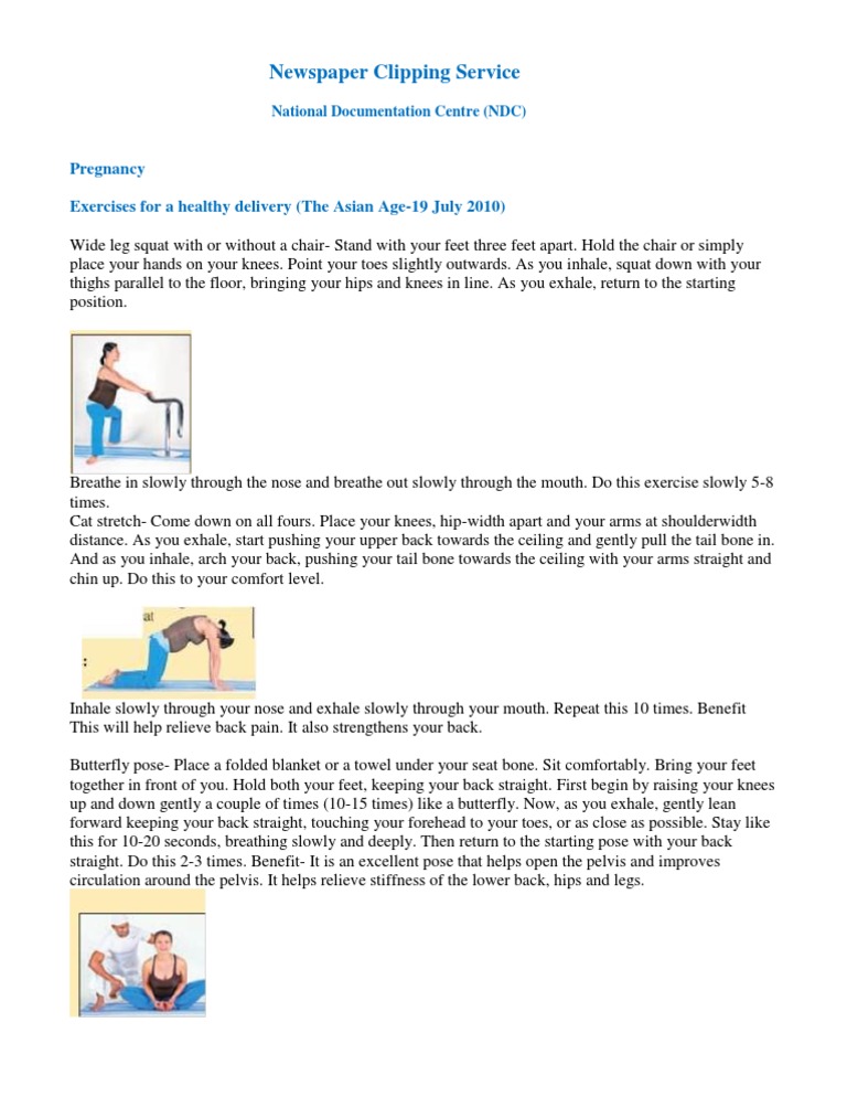 Maternal Health - Exercises For A Healthy Delivery (The Asian Age-19 ...