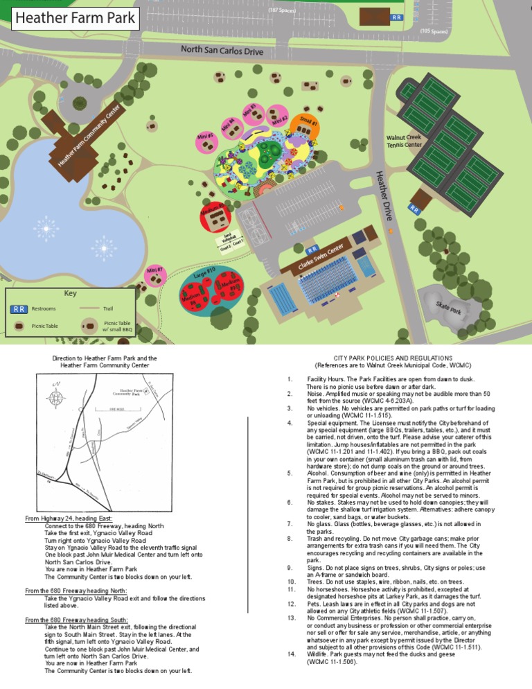 Heather Farm Park Guidelines and Map | PDF | Alcoholic Drinks | Nature