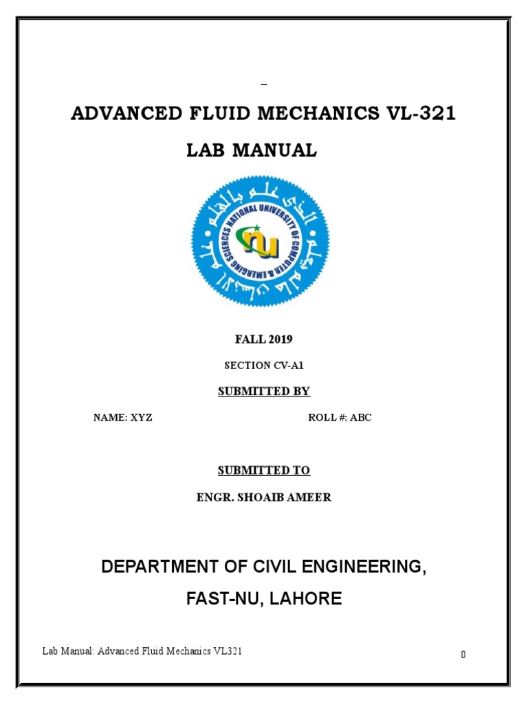 Advance Fluid Lab Manual Pdf Turbine Reynolds Number