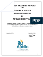 Summer Training Report ON Salary & Wages Administration IN Apollo Hospital