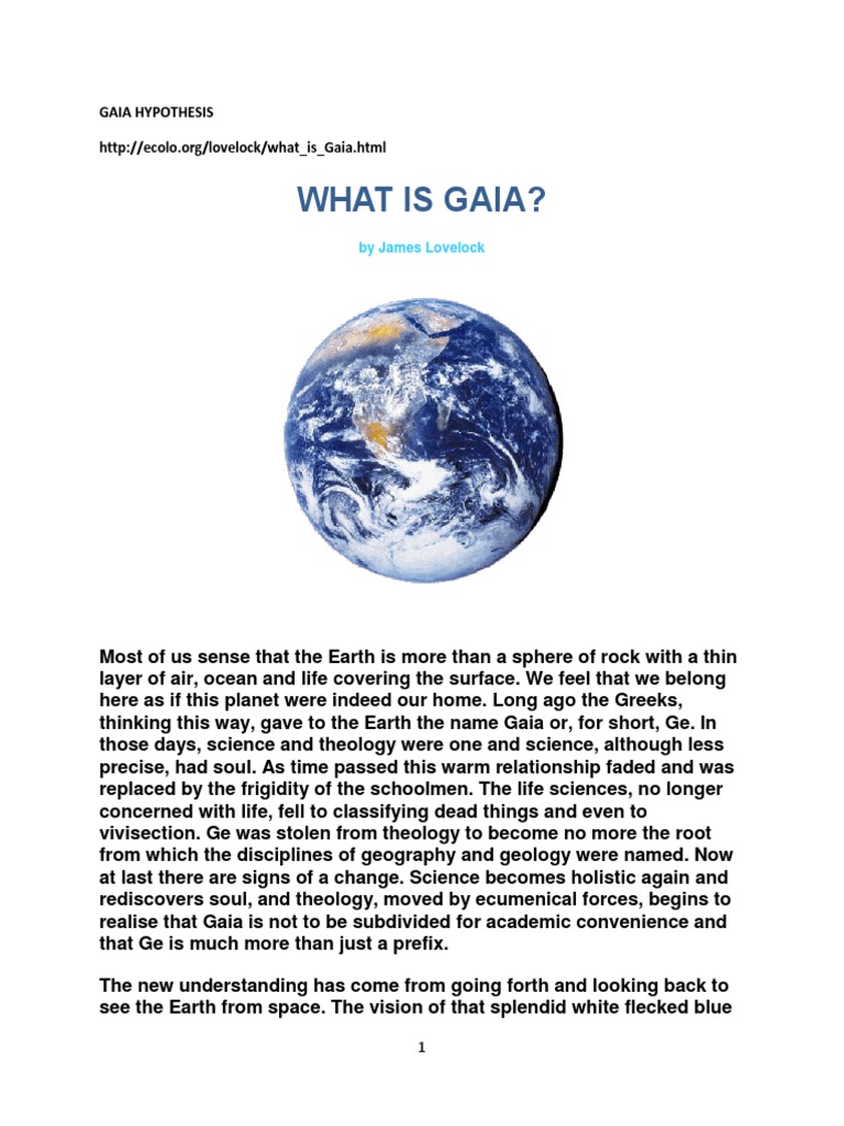 gaia hypothesis pdf
