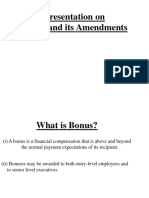 Presentation On Bonus and Its Amendments